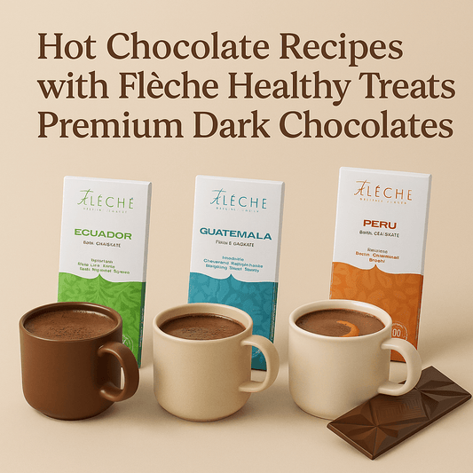 Hot Chocolate Recipes with Flèche Healthy Treats Single-Origin Dark Chocolates: Peru, Ecuador & Guatemala - Flèche Healthy Treats