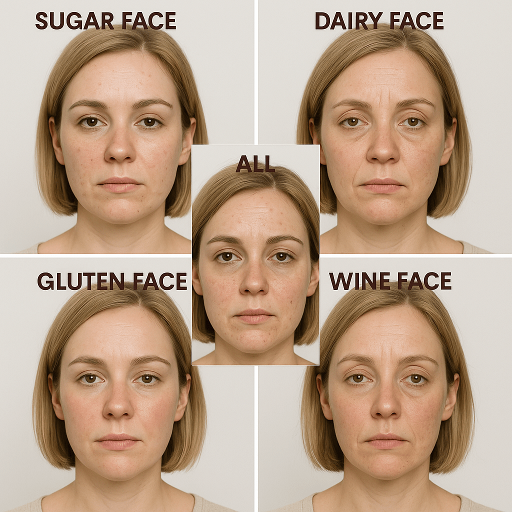 Is Your Skin Trying to Tell You Something? Spotting the Signs of Sugar, Dairy, Gluten & Wine Face - Flèche Healthy Treats