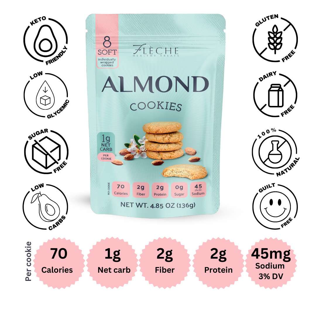 Almond Cookies Sugar Free Gluten Free Dairy Free - Fleche Healthy Treats