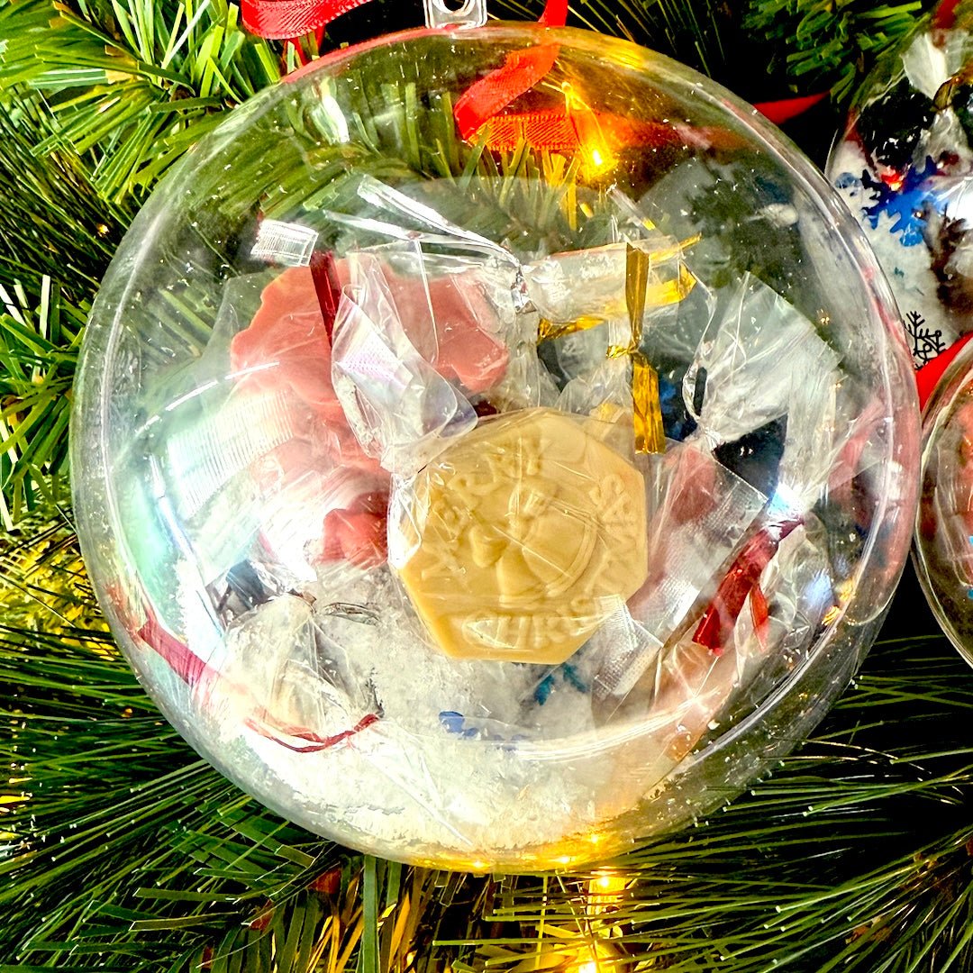 Christmas Chocolate - Filled Ornaments | Sugar - Free • Vegan • Gluten - Free - Flèche Healthy Treats