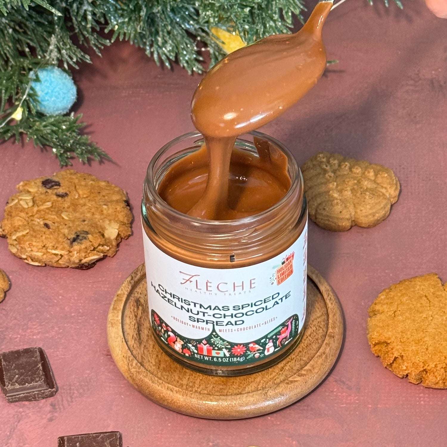 Christmas Spiced Hazelnut Chocolate Spread | Sugar - Free & Plant - based - Flèche Healthy Treats