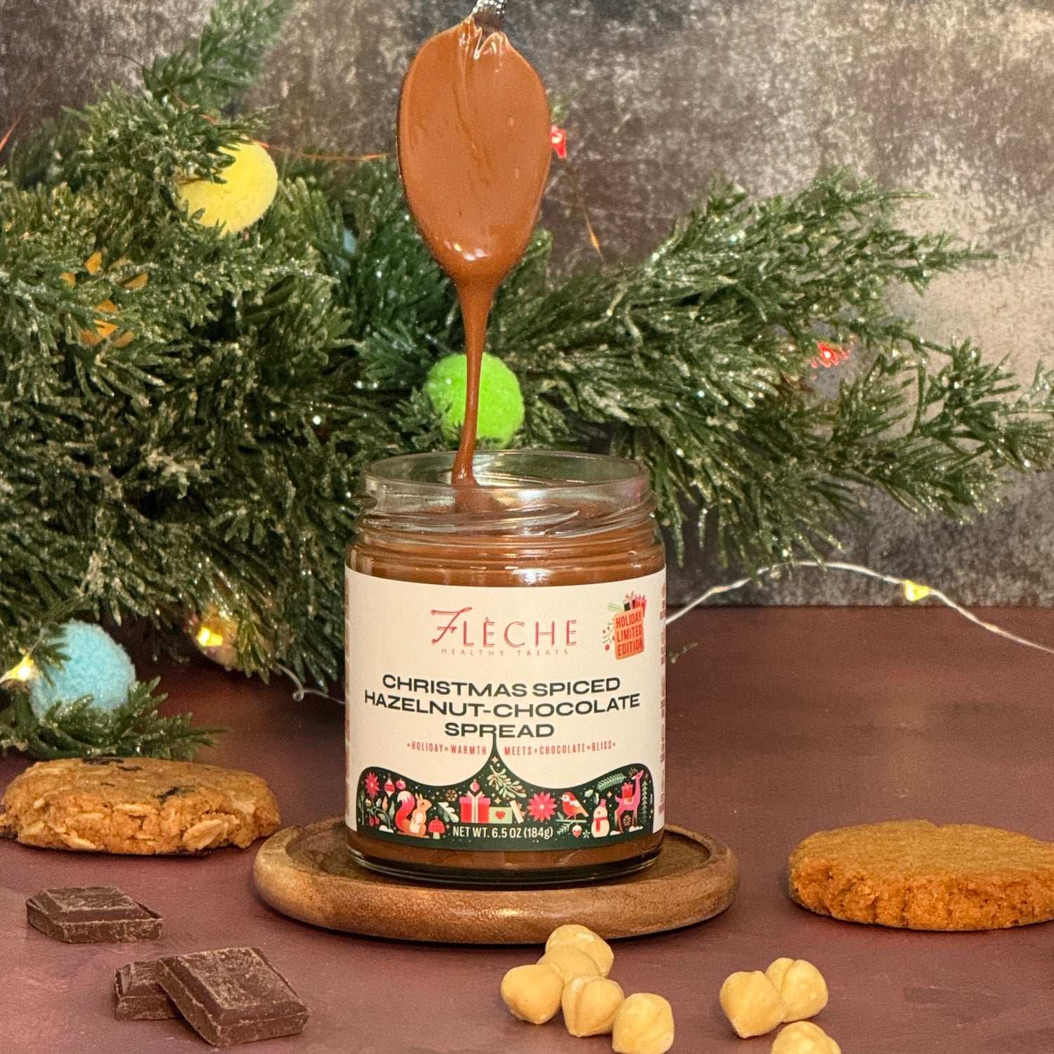 Christmas Spiced Hazelnut Chocolate Spread | Sugar - Free & Plant - based - Flèche Healthy Treats