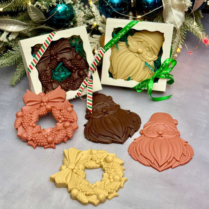 Flèche Christmas Santas & Wreaths – Artisan Vegan Chocolates - Flèche Healthy Treats
