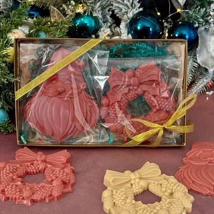 Flèche Christmas Santas & Wreaths – Artisan Vegan Chocolates - Flèche Healthy Treats