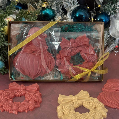 Flèche Christmas Santas & Wreaths – Artisan Vegan Chocolates - Flèche Healthy Treats