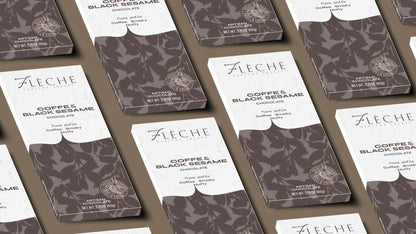 Flèche Healthy Treats Coffee & Black Sesame Chocolate - Artisan Dark Chocolate Delight - Fleche Healthy Treats