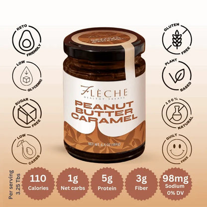 Irresistible Trio: Hazelnut - Chocolate Spread, Peanut Butter Caramel, Chocolate Caramel Sauce - Flèche Healthy Treats
