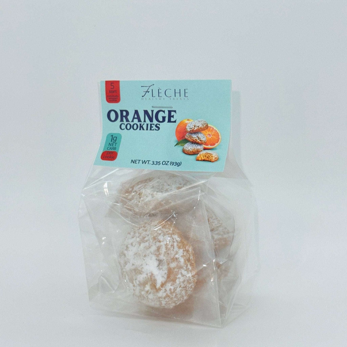 Italian Style Sugar Free Low Calorie Orange Cookies (Bag of 5 cookies) - Fleche Healthy Treats