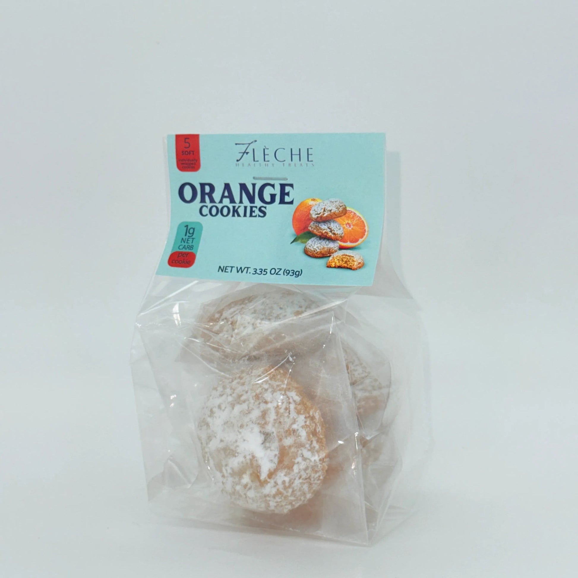 Italian Style Sugar Free Low Calorie Orange Cookies (Bag of 5 cookies) - Flèche Healthy Treats