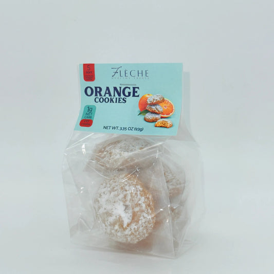 Italian Style Sugar Free Low Calorie Orange Cookies (Bag of 5 cookies) - Flèche Healthy Treats