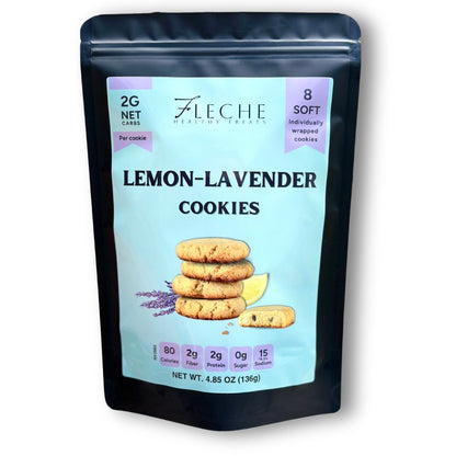Lemon - Lavender Cookies Sugar Free Vegan Dairy and Gluten Free - Fleche Healthy Treats