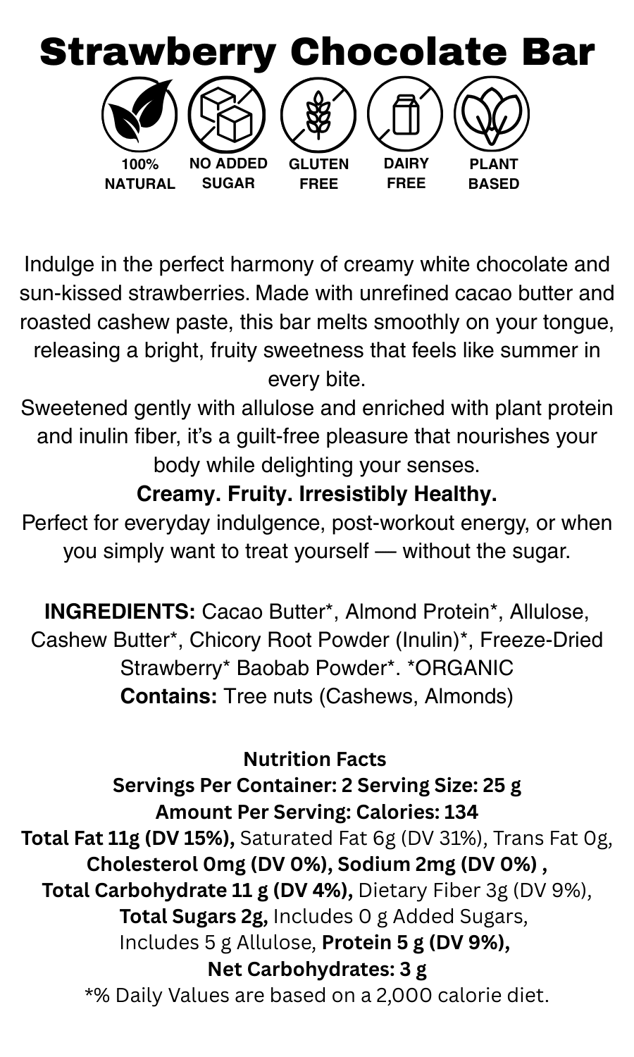 Sugar free  strawberry chocolate - Flèche Healthy Treats
