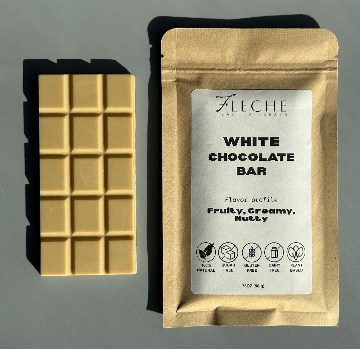 Sugar - Free Vegan White Chocolate Bar | Flèche Healthy Treats - Flèche Healthy Treats