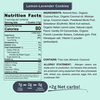 Vegan Gluten Free Lemon - Lavender Cookies | Flèche Healthy Treats - Flèche Healthy Treats