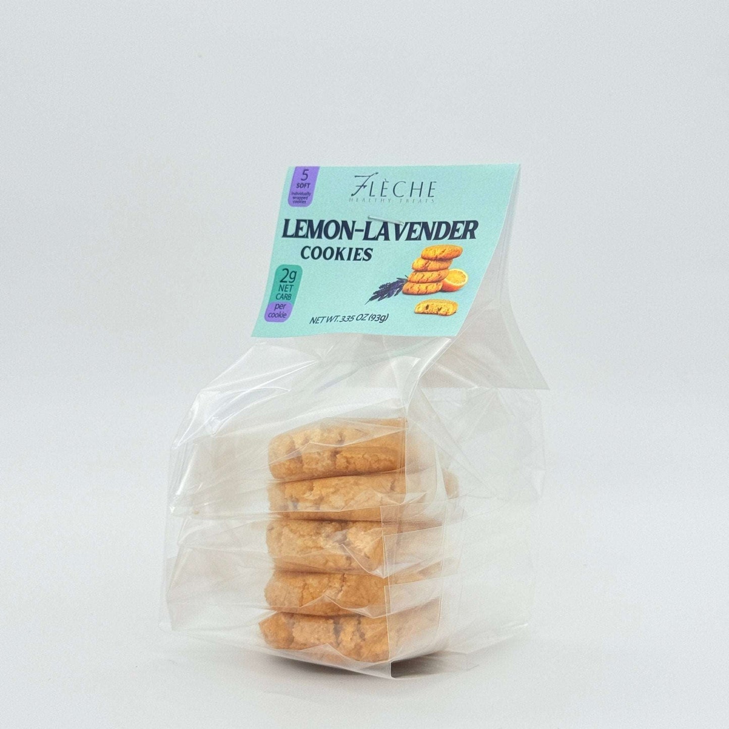 Vegan Lemon Lavender Cookies (Bag of 5 cookies) - Fleche Healthy Treats