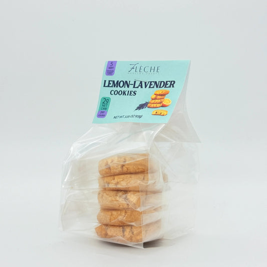 Vegan Lemon Lavender Cookies (Bag of 5 cookies) - Flèche Healthy Treats