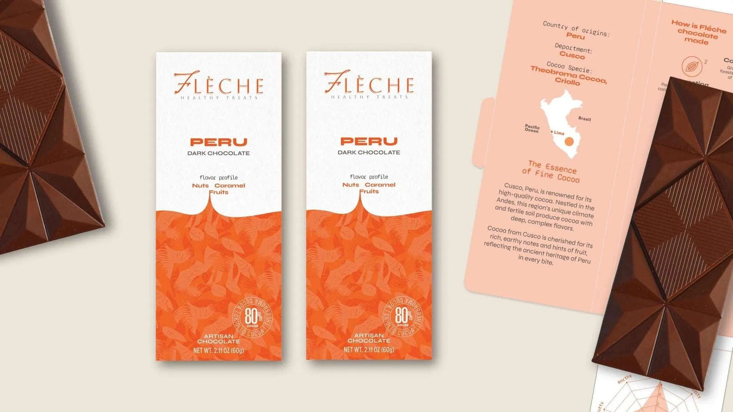 Vegan Sugar Free 80% Dark Chocolate Peru | Flèche Healthy Treats - Flèche Healthy Treats