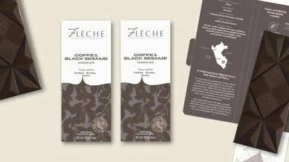 Vegan Sugar Free Coffee & Black Sesame Chocolate Bar | Flèche Healthy Treats - Flèche Healthy Treats