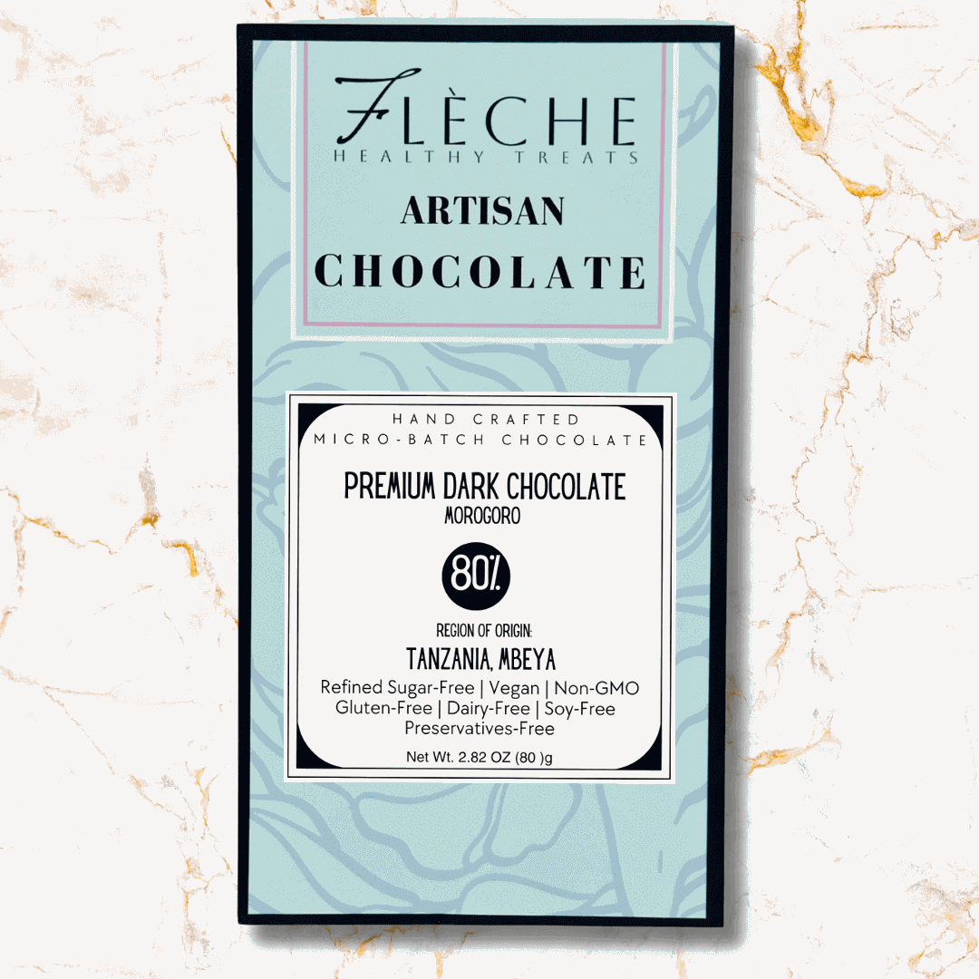 Premium 80% Dark Artisan Chocolate Morogoro - Fleche Healthy Treats