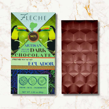 Sugar Free Premium 80% Dark Chocolate Ecuador - Fleche Healthy Treats